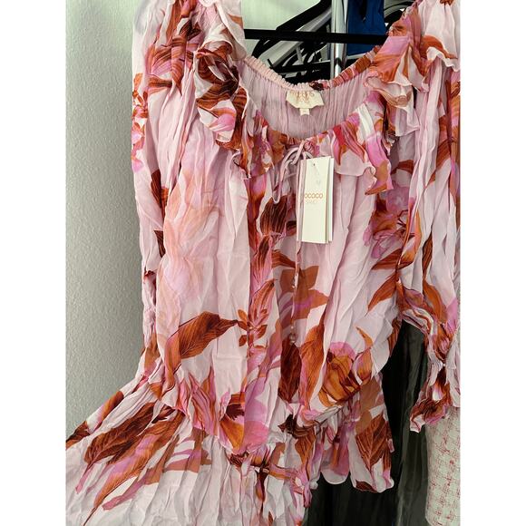 ROCOCO SAND Off Shoulder Mini Dress in Black Multi Fob - Picture 4 of 8